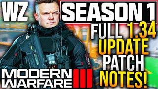Modern Warfare 3: Full 1.34 UPDATE PATCH NOTES! WARZONE LAUNCH UPDATE Changes! (WARZONE 1.34 Update)