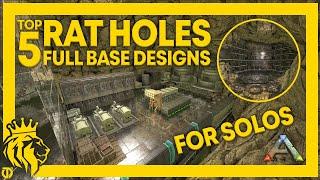 TOP 5 SOLO Rat Holes W/ FULL Base Designs! | ARK: Survival Evolved