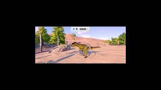 Carnotaurus is throwing Blue Velociraptor over the fence  Jurassic World Evolution 2 #shorts