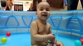 Baby Bathing In Big Bath Tub | Baby Fun Time | Baby Playing With Water