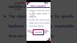 Assembler. #cd #compiler #compilerdesign #cseguru #cseguruvideos