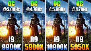 i9 9900K @OC vs R9 5900X @OC vs i9 10900K @OC vs R9 5950X @OC | PC Gameplay Test