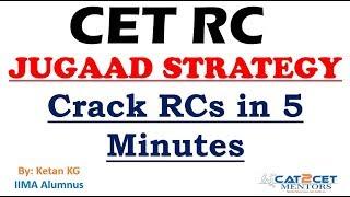 CET RC JUGAAD STRATEGY | Crack RCs in less than  5 minutes | Expected CET RC Level | Patent Question