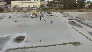 Phantom 3 Professional comes across some skateboarders in an abandoned lot