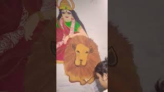 Maa Durga wall painting #art #youtube #drawing #creative #trending #shortsvideo #durga #navratri