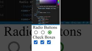 How to change radio button and checkbox color #shorts