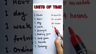 unit of time| time measurement| time unit|seconds|Minutes|hour|day|week|fortnight|Decade|century