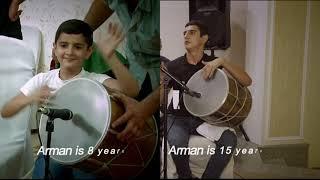 Arman at the age of 8 and 15 years old Armenia 