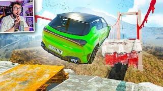 ACCIDENTES EXTREMOS EN UN PUENTE ROTO  | BeamNG Drive