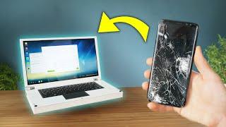 Broken smartphone to working laptop transformation