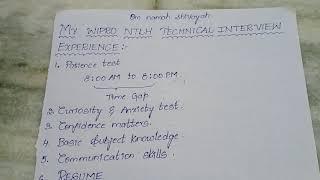 My Wipro NLTH Technical Interview Experience / Technical interview experience #wipro #elite #NLTH