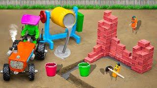 Diy How to make mini Animals Barn contruction | diy mini tractor contruction machine | @Sunfarming