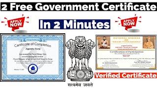 2 Free Government Certificate in 2 Minutes | Free Certificate | Government Certificate