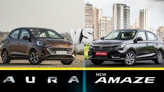 Hyundai Aura vs Honda Amaze Full Comparison Video||•