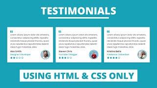 Responsive Testimonials Section using only HTML & CSS