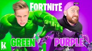 GREEN vs PURPLE *1v1v1v1 Challenge* in Fortnite! K-CITY GAMING