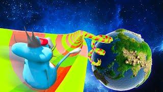 OGGY AND JACK TRIED GIANT WATERSLIDE From SPACE In GTA 5!
