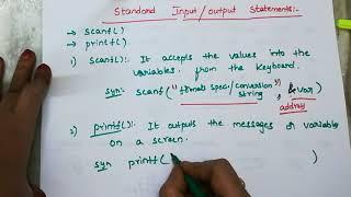 Standard input output statements 13 | C programming in telugu