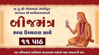 Swaminarayan Bijmantra NonStop 11 Path || સ્પષ્ટ ઉચ્ચારણ સાથે પાઠ કરો. || Gopalanandswami Bijmantra