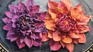 Sculpture painting How to make Dahlia flowers with sculpture paste Texture art flowers