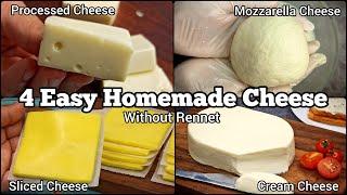 4 Popular Homemade Cheese Recipes : Processed, Sliced, Mozzarella & Philadelphia Cream Cheese