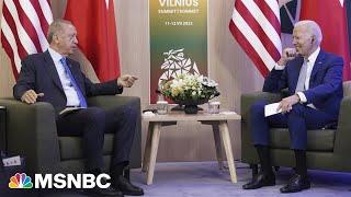Biden meets with Turkish President Erdoğan at the NATO summit in Lithuania