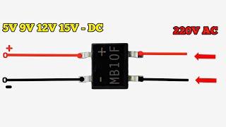 AC/IN 110V-220V To 5V 9V 12V 15V 18V DC. How to make AC To DC Circuit Banaye