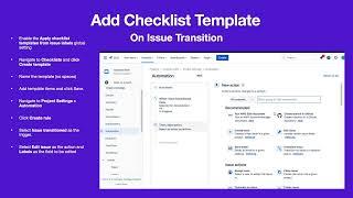 Checklists & Jira Automation: Apply Checklist Template on Transition