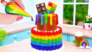 Fantastic Rainbow Chocolate Cake DecoratingCreative Melting Mini Cake Ideas Tiny Cakes