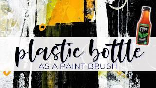 Mixed Media Experiments: Plastic Bottle Painting Tool #mixedmedia #abstract #arttools #exploreart