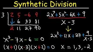 Synthetic Division and Remainder Theorem, Factoring Polynomials, Find Zeros, With Fractions, Algebra