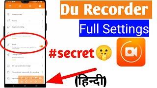 Du Recorder All SettingsHow To Use DU Screen Recorder App (HINDI) DU Screen Recorder Full Settings,