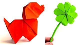 How to make a paper dog - Origami Lucky clover