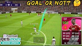 HALF PITCH GOAL BY RASHFORD IN PES 2021 MOBILE #shorts