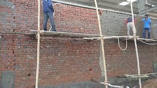 Cement Plaster work procedure 1st step in silence way | Plaster work in silence