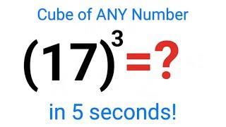 Brilliant trick to find Cube of ANY Number! #fastandeasymaths #math #mathematics #cube