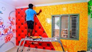 3D wall painting design with Royale play Sponging effect