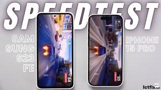 Samsung Galaxy S23 FE vs iPhone 15 Pro | Video test Display, SpeedTest, Camera Comparison