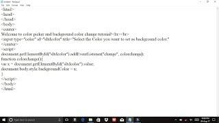 How to change background color according to user using color picker tool? | HTML