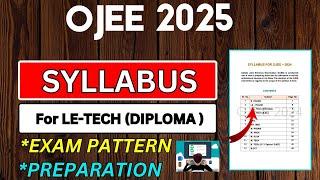 OJEE 2025 || OJEE 2025 SYLLABUS for Lateral Entry to B TECH || OJEE SYLLABUS 2025 ||