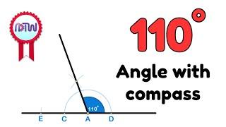 How to construct a 110-degree angle using a compass