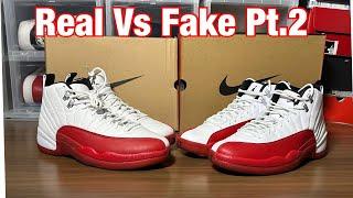 Air Jordan 12 Cherry Real Vs Fake Pt.2 W/updated  pairs