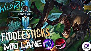 WildRift Fiddlesticks Mid Lane OP! Gameplay Patch 4.4a 22Kill! (Build & Runes)