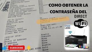 EPSON L3250 / COMO OBTENER LA CONTRASEÑA DE WIFI DIRECT