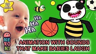 Baby Cartoons to Make Them Laugh and React | Goofy Panda and Beebee | Sports Balls | Neroni Kids