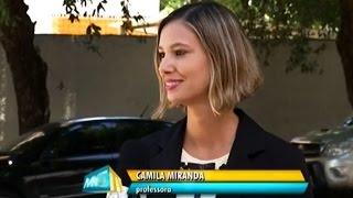 Professora Camila Miranda cede entrevista sobre concursos à Globo IntertTV.