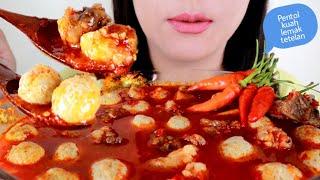 ASMR PENTOL KUAH LEMAK TETELAN PEDAS MERCON | ASMR MUKBANG INDONESIA