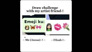 Draw challenge with my Artist Friend, #shorts #capcut #indonesia #art #challenge #artchallenge 