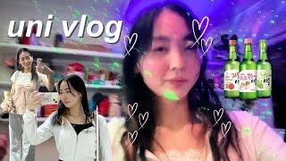 UNI VLOG : bday party + drinking  + karaoke + skincare + korean snacks | what i eat in a week!!