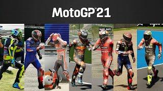 Crash & Bike Retrieval MotoGP 21 Compilation  | First Impression Bike Retrieval MotoGP21 Gameplay